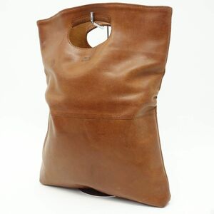 147 Ryuryuu folding clutch bag leather * used 