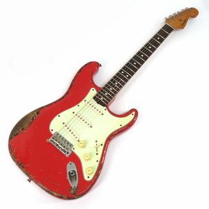 092s☆Fender USA крыло Adi . цветный American Vintage 62 Stratocaster Addictone MJT Mod Fiesta красный электрогитара ※ б/у 