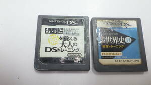 新入荷　Nintendo　DSソフト　詳説世界史B総合トレーニング　もっと脳を鍛える大人のDSトレーニング　2枚セット　中古動作品