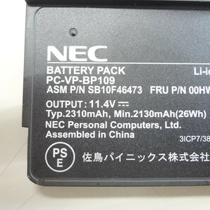 残り僅か NEC VersaPro VKT23B-1 VB-T VB-R用 純正内臓バッテリー PC-VP-BP109 11.4V 26Wh 中古動作品 の画像3