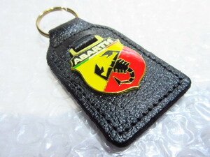 [Spiral]ABARTH/ abarth rectangle * real leather key holder [ Gold ] new goods /FIAT/ Fiat / limited goods /