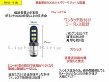 PH7 P15D Hi Lo ブルー 青 ポン付 バイク 両面発光 12LEDチップ ヘッドライト 明るさ300%UP 交流&直流 ジャズ ラクーン カブ MB50 原付_画像2