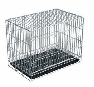  pet cage dog cage cat cage gauge simple cage for small dog folding 50*35*42cm silver ^