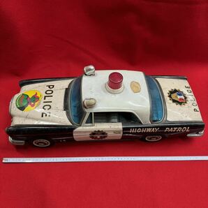 昭和レトロ ブリキ パトカー 大型 ブリキのおもちゃ メルセデス・ベンツ パトロール 当時物 日本製 HIGHWAY PATROL CAR 全長60cm 吹屋の画像1