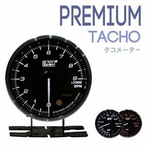 オートゲージ タコメーター プレミアム 60Φ ホワイト/アンバーレッド LED ワーニング ピークホールド 付き Autogauge Premium