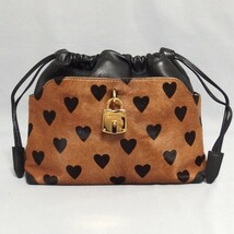 ★BURBERRY PRORSUM ハラコ レザー ハート 巾着 ショルダーバッグ 斜め掛け バーバリー プローサム★_画像6