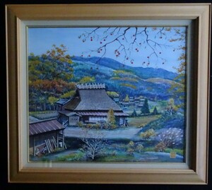 〈GT41〉・作者名：川田晃雲　・画題：古民家のある風景　・技法：日本画（原画）