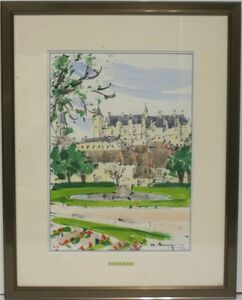 Art hand Auction (372)Eiji Tenharu Château Roche Loire (pintura de acuarela), cuadro, acuarela, Naturaleza, Pintura de paisaje