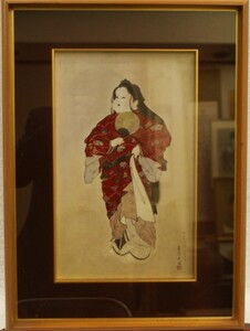 Art hand Auction ･Auteur : Gyokuzono ･Titre : Peinture de beauté ･Technique : Peinture sur planche de céramique (A1-HIO-R4-6-18-38.5) (175, ouvrages d'art, peinture, autres