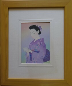 Art hand Auction ･Author name: ･Ichiro Tsuruta ･Painting title: ･Beauty painting ･Technique: ･Japanese painting (reproduction), painting, Japanese painting, person, Bodhisattva