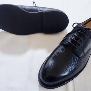 【送料無料】新品 最高級 日本製 REGAL リーガル シボ革 牛革 プレーントゥ 革靴 ビジネスシューズ 黒 25cm 雨の日にも◎の画像3