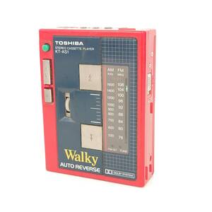 【TOSHIBA 東芝】ポータブルカセットプレイヤー Walky KT-AS1 ジャンク品 カセット/ラジオ★9226