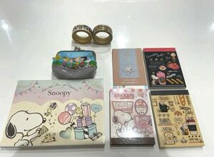 SNOOPY スヌーピーメモ帳　マスキングテープ　がま口小銭入れ