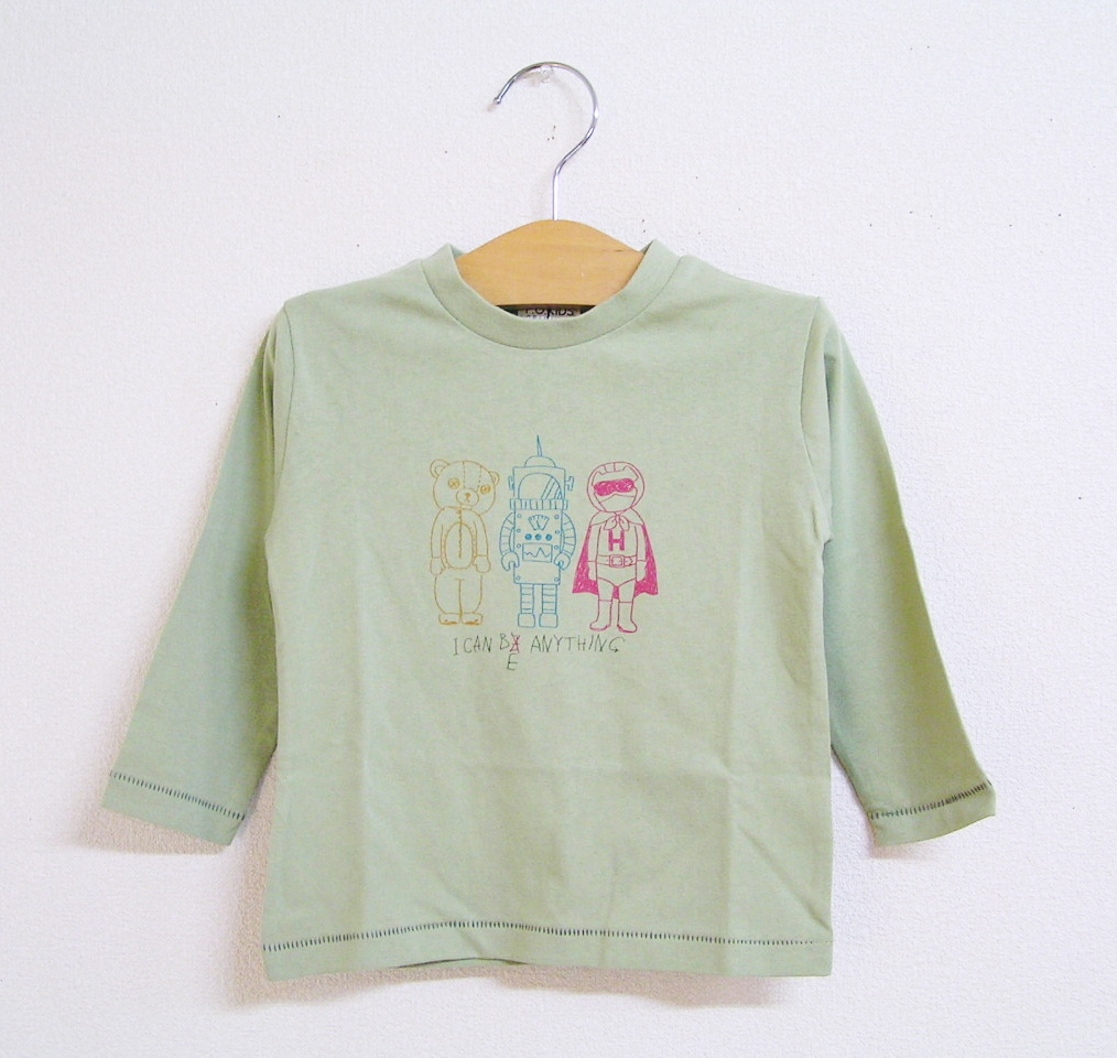 ★New 100m★FOKIDS Hand-drawn Illustration Long Sleeve T-Shirt (Khaki) FOKIDS, tops, Long sleeve T-shirt, 100(95~104cm)