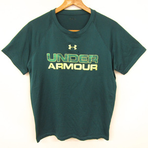 アンダーアーマー 半袖Tシャツ ロゴT クルーネック スポーツウェア トップス メンズ グリーン UNDER ARMOUR