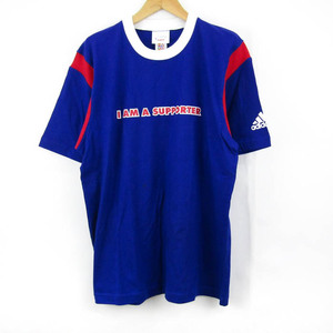 アディダス 半袖Tシャツ サッカー サポーターTシャツ JFA メンズ Lサイズ ブルー adidas