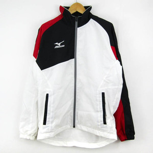 ミズノ ナイロンジャケット サーマルプラス スポーツウエア アウター メンズ 白×黒×赤 Mizuno