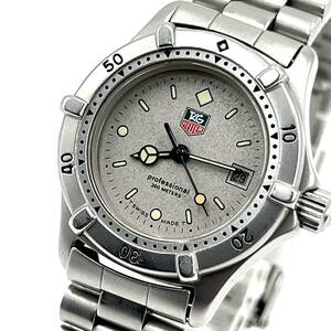 1円《 美品・稼動品 》TAG HEUER タグホイヤー プロフェッショナルデイト クオーツ 腕時計 サファイアクリスタル 希少色 文字盤シルバー