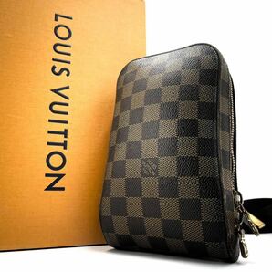 《 正規品・美品 》LOUIS VUITTON ルイヴィトン ジェロニモス ボディ ショルダーバッグ メンズ レザー シリアルあり 斜め掛け ブラウンの画像1