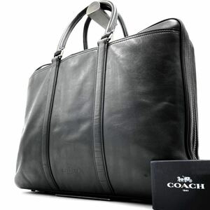 1円《 定価10万 》COACH コーチ 2way ブリーフケース ビジネスバッグ メンズ メトロポリタン レザー A4 PC収納◎ 大容量 ブラック 黒