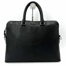 1円《 定価10万 》COACH コーチ 2way ビジネスバッグ ブリーフケース ベケット メンズ レザー A4 PC収納◎ 通勤 通学 カバン ブラック 黒_画像2