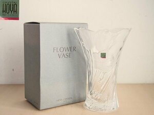 HOYA CRYSTAL FLOWER VASE　ガラス花瓶　保谷ガラス　ホヤクリスタル　フラワーベース　レトロ　F58