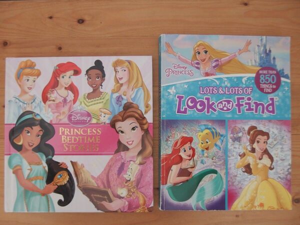 Disney ディズニー プリンセス 洋書 絵本 2冊セット/英語 知育 Look＆Find Book ベッドタイムストーリー