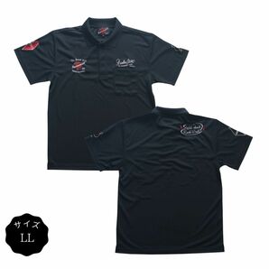 ポロシャツ ロカビリーファッション ブランド メンズ 半袖 COBRA DRY POCKET POLO ブラック サイズLLの画像1