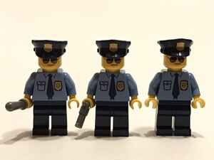 【LEGO】 レゴ おまわりさん 3体セット 警察官 ピストル 警棒 拳銃 ミニフィグ 人形 おもちゃ ブロック ブリック フィギュア シティ 制服