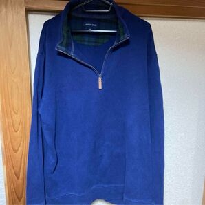 00s☆ LANDS’END ハーフジップスウェット 襟ブラックウォッチ