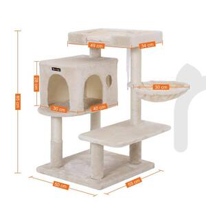  low .. step difference . exist cat tower,. cat .sinia cat oriented 