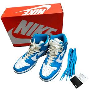 ◆中古品◆NIKE ナイキ ダンク DUNK HI RETRO UK9 DD1399-400 箱有り スニーカー kyE7633NC