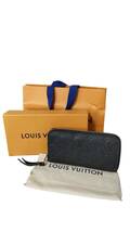 【中古品】 OUIS VUITTON ルイヴィトン モノグラム アンプラント ジッピーウォレット M60571 NFCタグ 長財布 ブラック 箱あり A60961RK_画像1