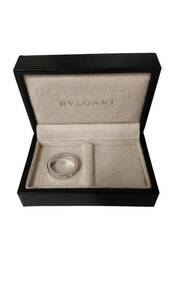 【中古品】 BVLGARI ブルガリ ダブルロゴ 1P ダイヤ リング 750 ホワイトゴールド 6.0g 1PD 7.5号 刻印あり 箱あり A60951RD