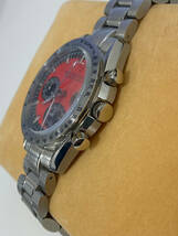 BROOKIANA ブルッキアーナ 腕時計 BA-1613 クロノグラフ 赤文字盤 クオーツ メンズ 稼働品 SKD147_画像3