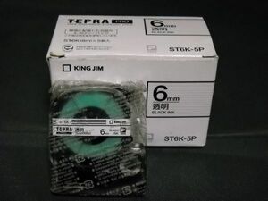 ◆新品テプラPROテープST6K、6mm・透明ラベル・黒文字◆