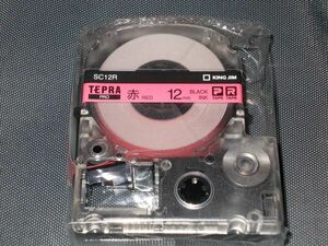 ◆新品テプラPROテープSC12R、12mm幅・赤ラベル・黒文字◆