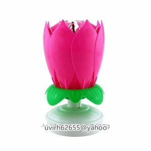  new goods 1 piece fashion lotus flower festival music birthday cake candle equipment ornament music party lotus. candle 