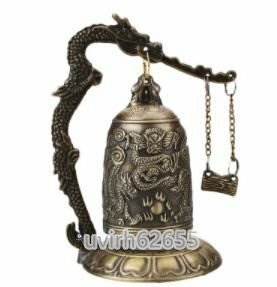 新品真鍮銅彫像 銅ドラゴンベル合金彫刻 アンティーク 中国ドラゴンベル アジアアンティーク 芸術像時計の鐘の装飾