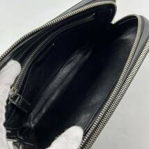 1円〜【入手困難品】 PRADA プラダ ダブルジップ クラッチバッグ ビジネスバッグ ブラック 黒 サフィアーノレザー メンズ セカンドバッグ_画像8