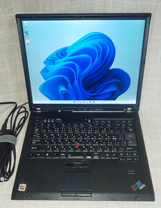 名機 2台セット Thinkpad T60 15インチスクエア バックライトLED化 Windows11認証 ACアダプタ バッテリー付