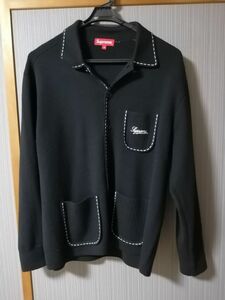 SupremeContrast Stitch Button Up Sweater