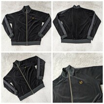 【美品/超激レア/入手困難/コラボ】FRED PERRY×JS 別注ベロアトラックジャケット/M/BLK/FZ2667_画像4