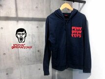 PUNK DRUNKERSパンクドランカーズ コブラ蛇使い スカル ラメプリント スウェット ジップパーカーM/ZIPフーディ/PDS/メンズ/あいつ くっきー_画像1