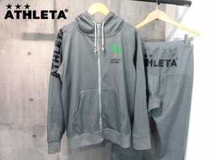 ATHLETA アスレタ/CAFE DO BRASILプリント ジップパーカーxパンツ セットアップO/ウォームアップ 上下セット/サッカー フットサル/程度良好