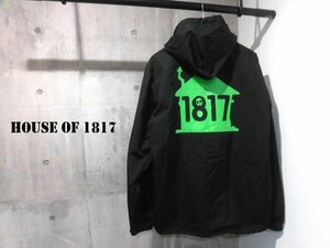 1817/house of 1817 ハウスオブ1817 ロゴプリント フード付き ナイロンジャケット L/コーチジャケット/黒 /メンズ/スノーボード 春スノボ