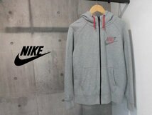 NIKE ナイキ AW77 FT HOODY ロゴプリント スウェット ジップアップ パーカーXL/ジップパーカ/ZIPフーディ/グレー/メンズ/727390-063_画像1