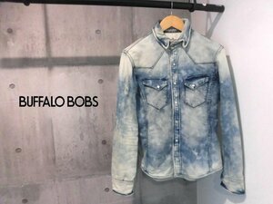 BUFFALO BOBS バッファローボブズ ブリーチ加工 スウェットデニムシャツ2/ソフトデニム 長袖 ウエスタンシャツ/メンズ/MSB3708