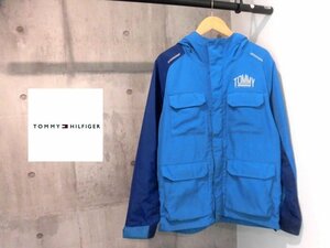 TOMMY トミー ロゴプリント マウンテンパーカー ジャケットL/フード付き ナイロンジャケット/青/メンズ/TOMMY HILFIGER トミーヒルフィガー