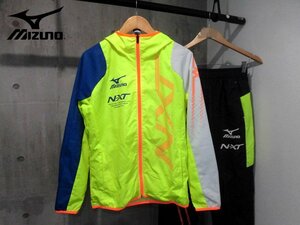 MIZUNO ミズノ N-XT フード付きナイロンジャケットM x パンツS セットアップ/ウィンドブレーカー 上下セット/メンズ